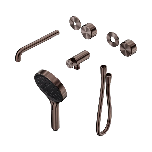 Nero Serenity Progressive Shower System with Spout with Metal Handle and Serenity Hand Shower (Trim Kit Only) Brushed Bronze