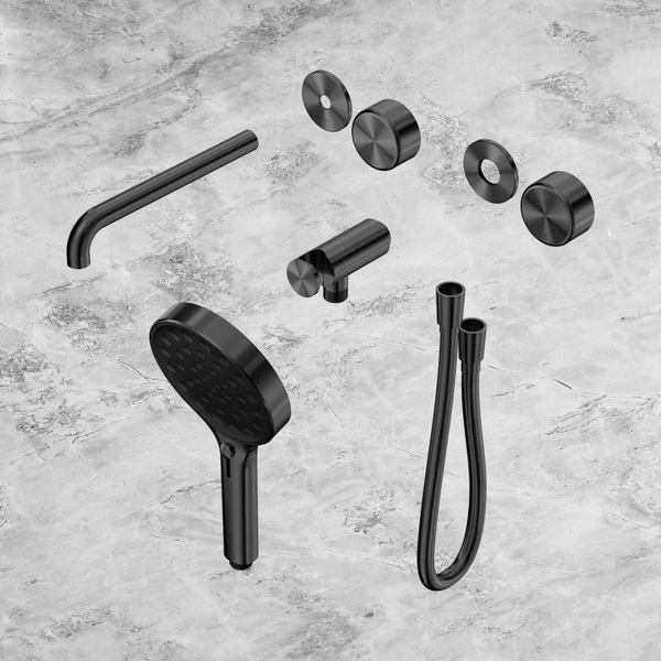Nero Serenity Progressive Shower System with Spout with Metal Handle and Serenity Hand Shower (Trim Kit Only) Gunmetal