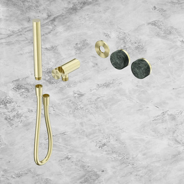 Nero Serenity Progressive Shower System with Verde Alpi Handle and Slim Shower (Trim Kit Only) Brushed Gold