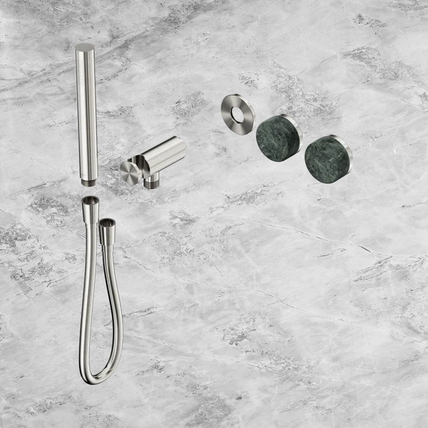 Nero Serenity Progressive Shower System with Verde Alpi Handle and Slim Shower (Trim Kit Only) Brushed Nickel