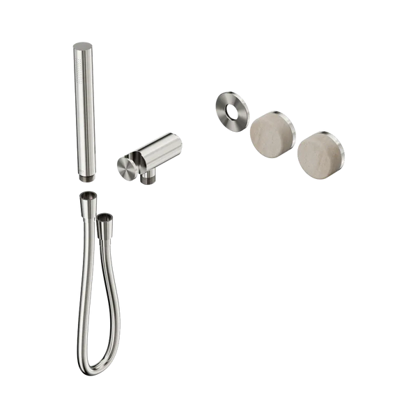 Nero Serenity Progressive Shower System with Rome Travertine Handle and Slim Shower (Trim Kit Only) Brushed Nickel