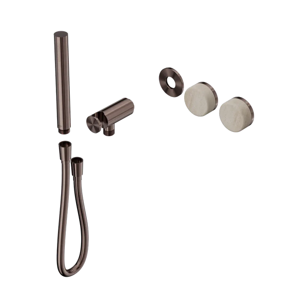 Nero Serenity Progressive Shower System with Rome Travertine Handle and Slim Shower (Trim Kit Only) Brushed Bronze