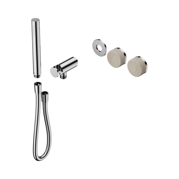 Nero Serenity Progressive Shower System with Rome Travertine Handle and Slim Shower (Trim Kit Only) Chrome