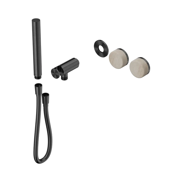 Nero Serenity Progressive Shower System with Rome Travertine Handle and Slim Shower (Trim Kit Only) Gunmetal