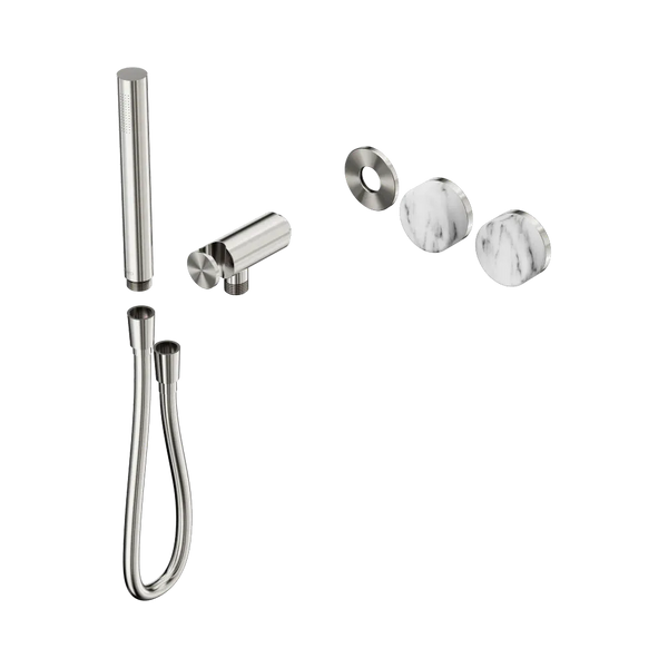 Nero Serenity Progressive Shower System with Arabescato Corchia Handle and Slim Shower (Trim Kit Only) Brushed Nickel