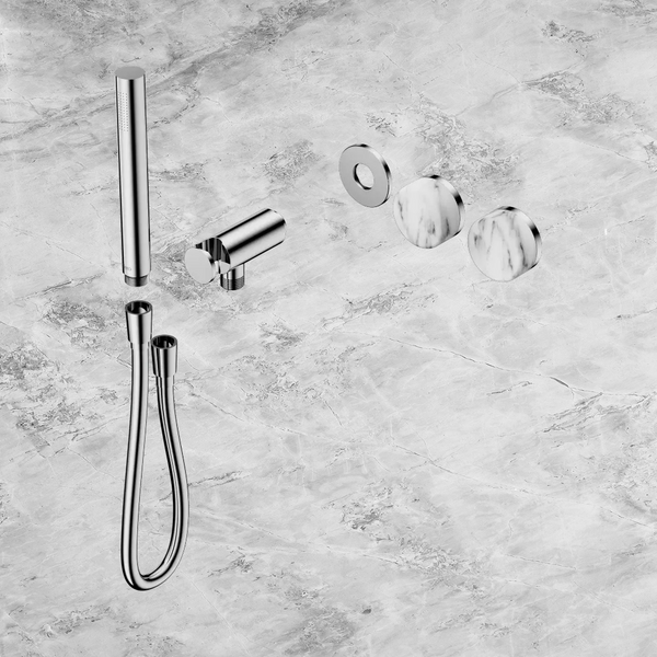 Nero Serenity Progressive Shower System with Arabescato Corchia Handle and Slim Shower (Trim Kit Only) Chrome