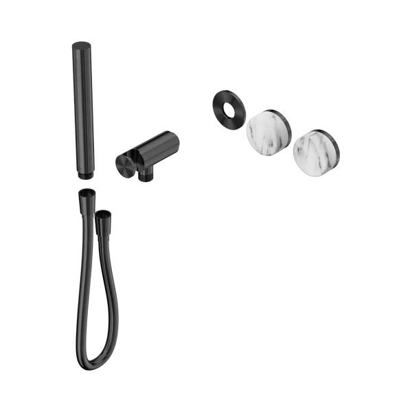 Nero Serenity Progressive Shower System with Arabescato Corchia Handle and Slim Shower (Trim Kit Only) Gunmetal