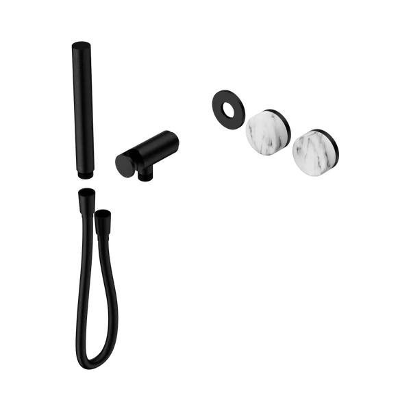 Nero Serenity Progressive Shower System with Arabescato Corchia Handle and Slim Shower (Trim Kit Only) Matte Black