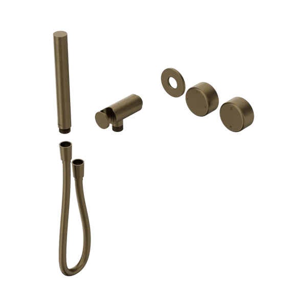 Nero Serenity Progressive Shower System with Metal Handle and Slim Shower (Trim Kit Only) Tumbled Antique Brass