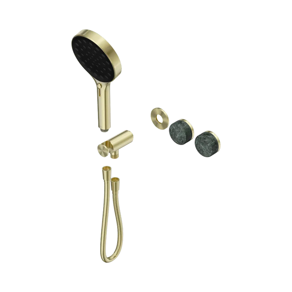Nero Serenity Progressive Shower System with Verde Alpi Handle and Serenity Hand Shower (Trim Kit Only) Brushed Gold