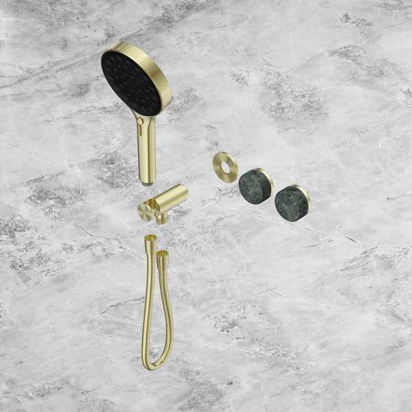 Nero Serenity Progressive Shower System with Verde Alpi Handle and Serenity Hand Shower (Trim Kit Only) Brushed Gold