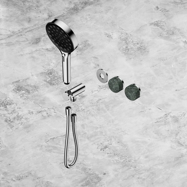 Nero Serenity Progressive Shower System with Verde Alpi Handle and Serenity Hand Shower (Trim Kit Only) Chrome