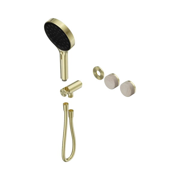 Nero Serenity Progressive Shower System with Rome Travertine Handle and Serenity Hand Shower (Trim Kit Only) Brushed Gold