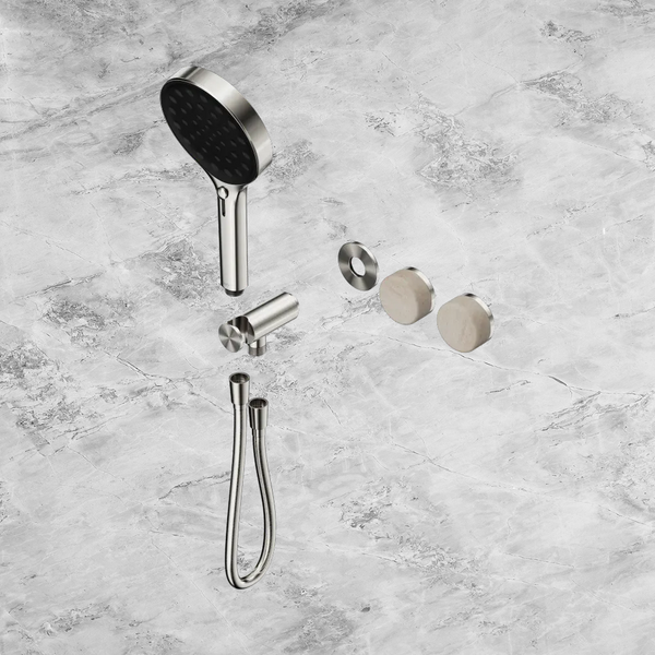 Nero Serenity Progressive Shower System with Rome Travertine Handle and Serenity Hand Shower (Trim Kit Only) Brushed Nickel