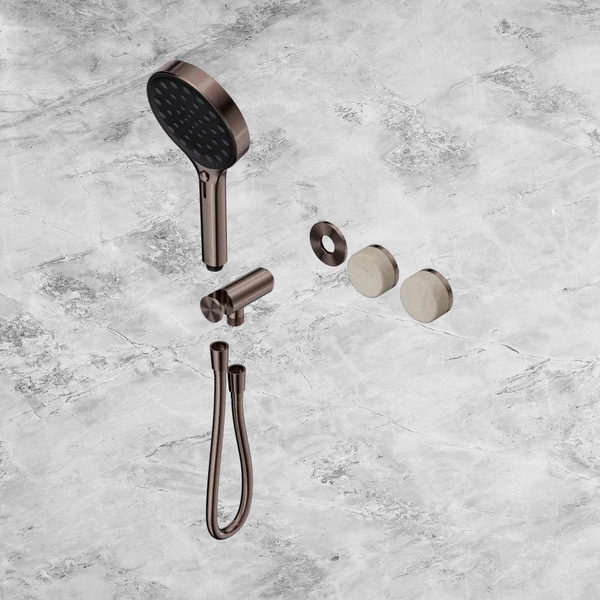 Nero Serenity Progressive Shower System with Rome Travertine Handle and Serenity Hand Shower (Trim Kit Only) Brushed Bronze