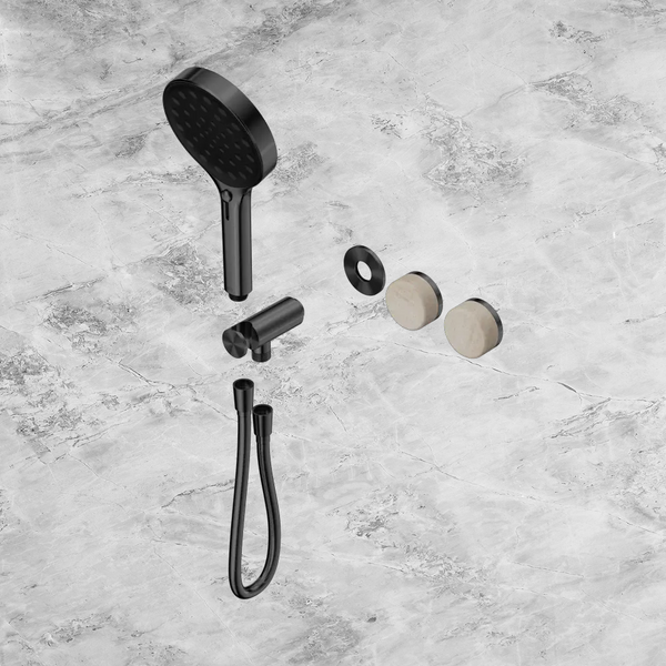 Nero Serenity Progressive Shower System with Rome Travertine Handle and Serenity Hand Shower (Trim Kit Only) Gunmetal