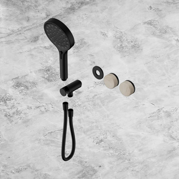 Nero Serenity Progressive Shower System with Rome Travertine Handle and Serenity Hand Shower (Trim Kit Only) Matte Black