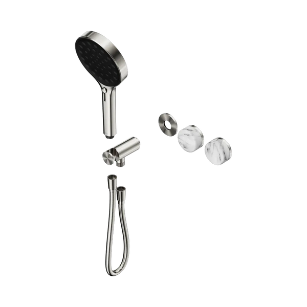 Nero Serenity Progressive Shower System with Arabescato Corchia Handle and Serenity Hand Shower (Trim Kit Only) Brushed Nickel