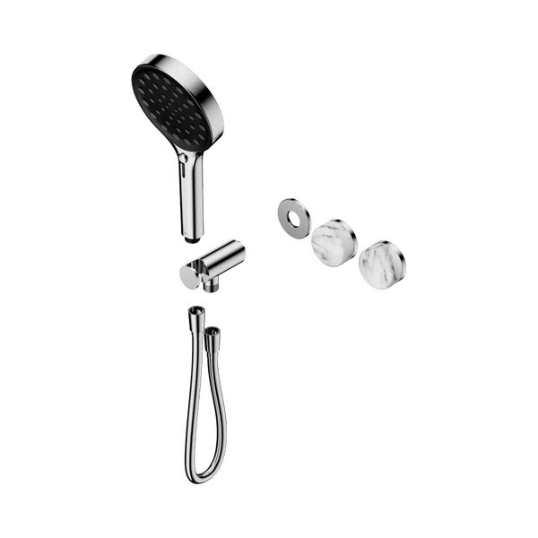 Nero Serenity Progressive Shower System with Arabescato Corchia Handle and Serenity Hand Shower (Trim Kit Only) Chrome