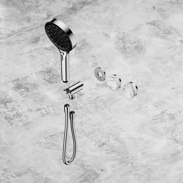 Nero Serenity Progressive Shower System with Arabescato Corchia Handle and Serenity Hand Shower (Trim Kit Only) Chrome