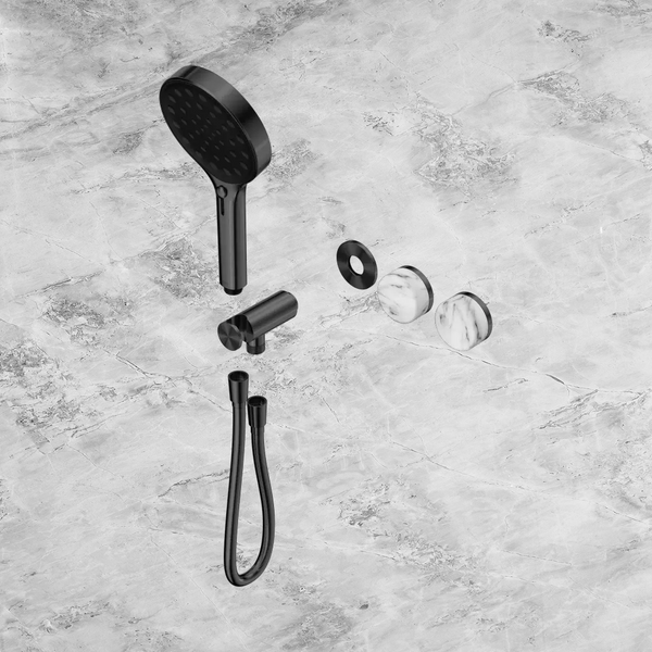 Nero Serenity Progressive Shower System with Arabescato Corchia Handle and Serenity Hand Shower (Trim Kit Only) Gunmetal