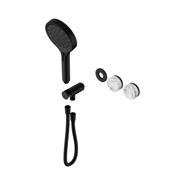 Nero Serenity Progressive Shower System with Arabescato Corchia Handle and Serenity Hand Shower (Trim Kit Only) Matte Black