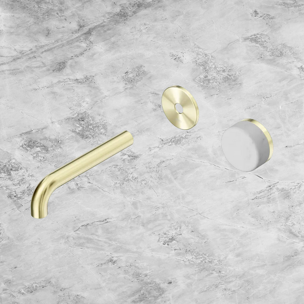 Nero Serenity Progressive Wall Basin Mixer 160mm Spout with Carrara Handle (Trim Kit Only) Brushed Gold