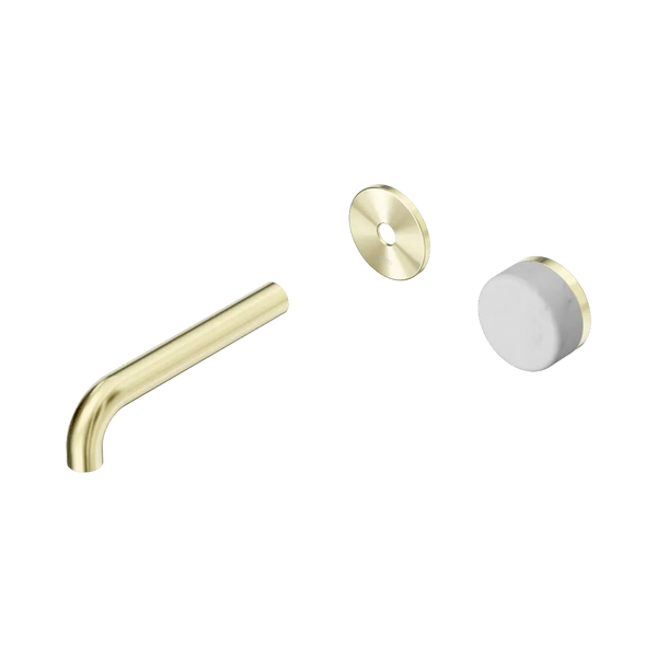 Nero Serenity Progressive Wall Basin Mixer 160mm Spout with Carrara Handle (Trim Kit Only) Brushed Gold