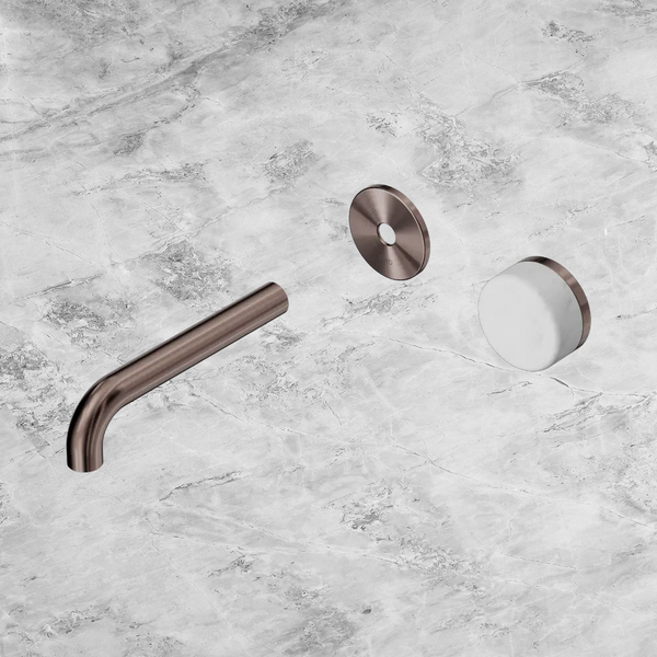 Nero Serenity Progressive Wall Basin Mixer 160mm Spout with Carrara Handle (Trim Kit Only) Brushed Bronze