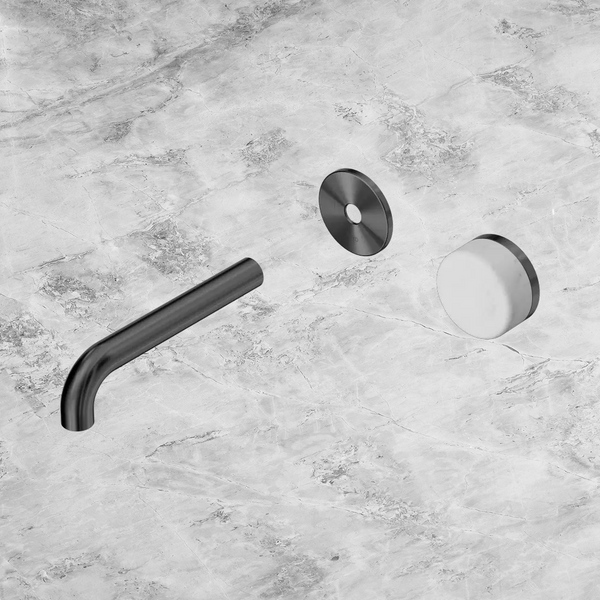 Nero Serenity Progressive Wall Basin Mixer 160mm Spout with Carrara Handle (Trim Kit Only) Gunmetal