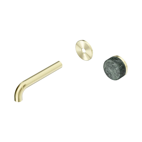 Nero Serenity Progressive Wall Basin Mixer 160mm Spout with Verde Alpi Handle (Trim Kit Only) Brushed Gold