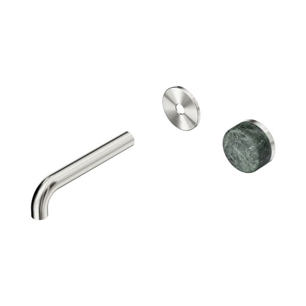 Nero Serenity Progressive Wall Basin Mixer 160mm Spout with Verde Alpi Handle (Trim Kit Only) Brushed Nickel