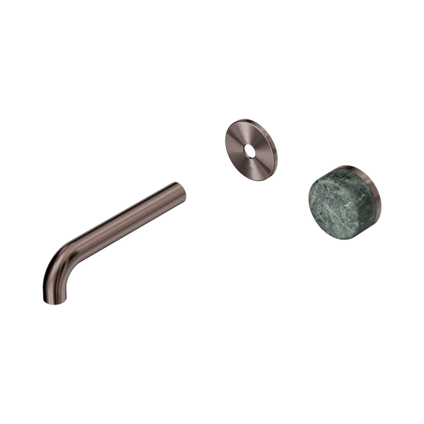 Nero Serenity Progressive Wall Basin Mixer 160mm Spout with Verde Alpi Handle (Trim Kit Only) Brushed Bronze