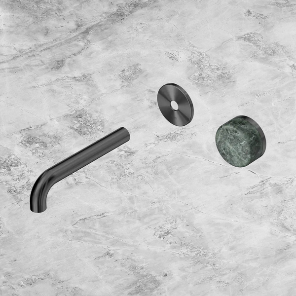 Nero Serenity Progressive Wall Basin Mixer 160mm Spout with Verde Alpi Handle (Trim Kit Only) Gunmetal