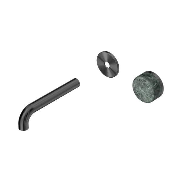 Nero Serenity Progressive Wall Basin Mixer 160mm Spout with Verde Alpi Handle (Trim Kit Only) Gunmetal