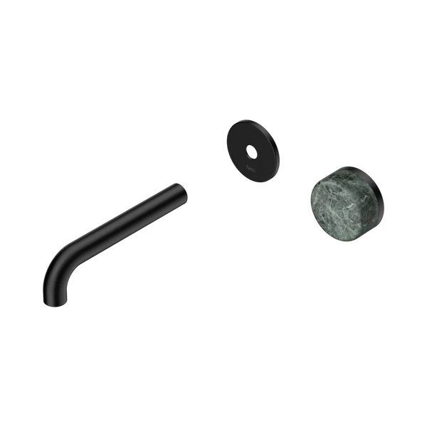 Nero Serenity Progressive Wall Basin Mixer 160mm Spout with Verde Alpi Handle (Trim Kit Only) Matte Black