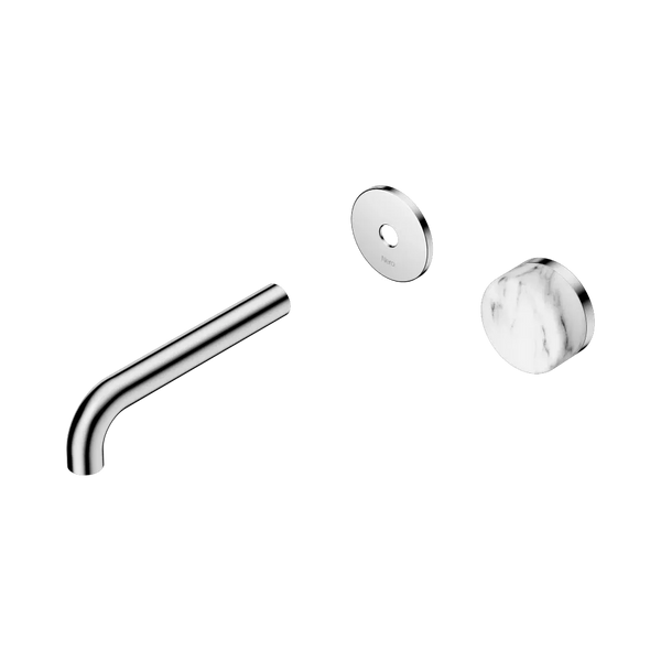 Nero Serenity Progressive Wall Basin Mixer 160mm Spout with Arabescato Corchia Handle (Trim Kit Only) Chrome