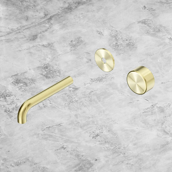 Nero Serenity Progressive Wall Basin Mixer 160mm Spout with Metal Handle (Trim Kit Only) Brushed Gold