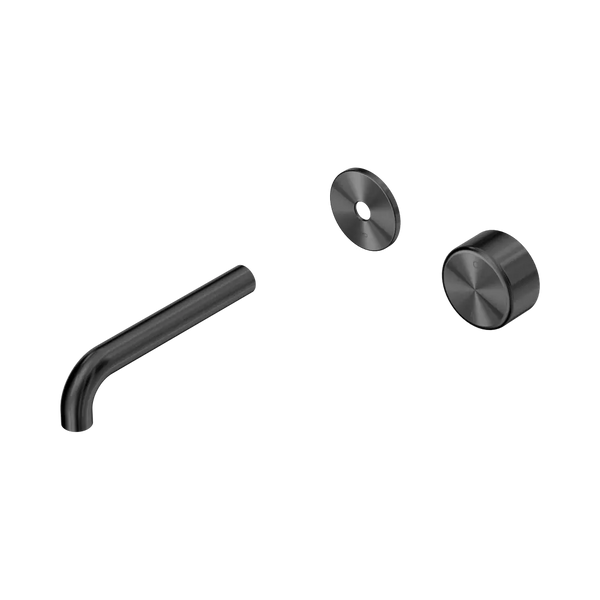 Nero Serenity Progressive Wall Basin Mixer 160mm Spout with Metal Handle (Trim Kit Only) Gunmetal