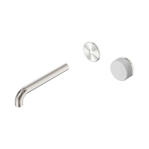 Nero Serenity Progressive Wall Basin Mixer 185mm Spout with Carrara Handle (Trim Kit Only) Brushed Nickel