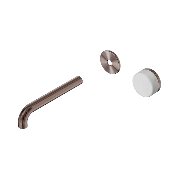 Nero Serenity Progressive Wall Basin Mixer 185mm Spout with Carrara Handle (Trim Kit Only) Brushed Bronze