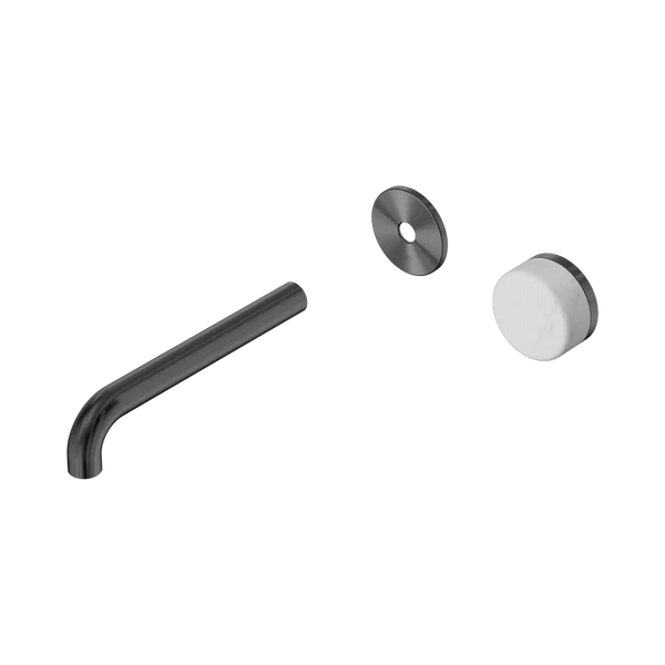Nero Serenity Progressive Wall Basin Mixer 185mm Spout with Carrara Handle (Trim Kit Only) Gunmetal