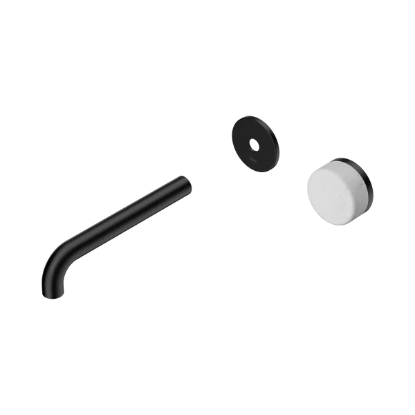 Nero Serenity Progressive Wall Basin Mixer 185mm Spout with Carrara Handle (Trim Kit Only) Matte Black