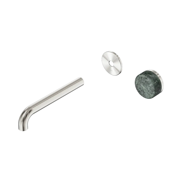 Nero Serenity Progressive Wall Basin Mixer 185mm Spout with Verde Alpi Handle (Trim Kit Only) Brushed Nickel