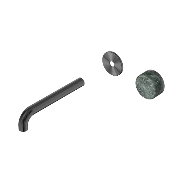 Nero Serenity Progressive Wall Basin Mixer 185mm Spout with Verde Alpi Handle (Trim Kit Only) Gunmetal