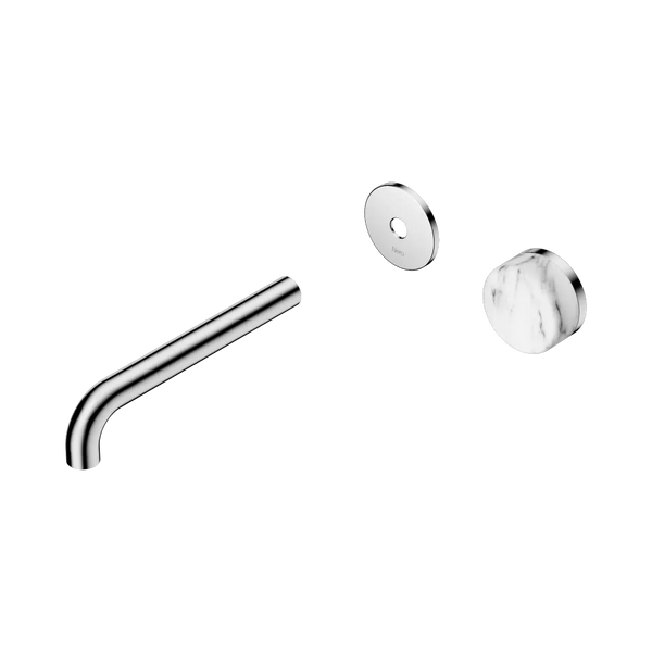Nero Serenity Progressive Wall Basin Mixer 185mm Spout with Arabescato Corchia Handle (Trim Kit Only) Chrome