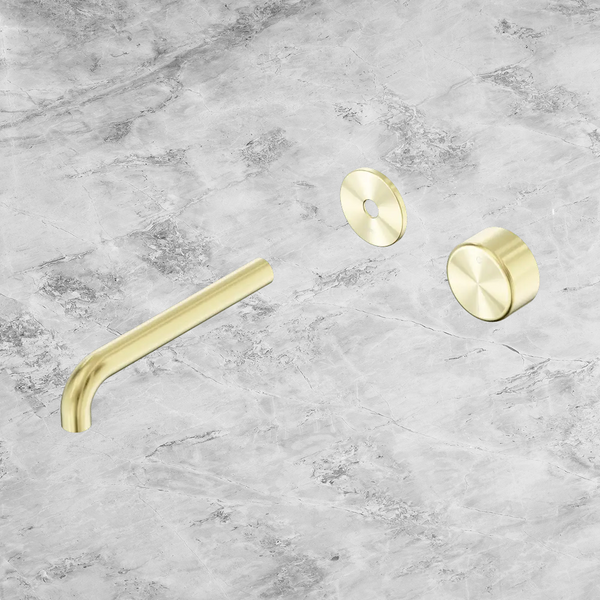 Nero Serenity Progressive Wall Basin Mixer 185mm Spout with Metal Handle (Trim Kit Only) Brushed Gold