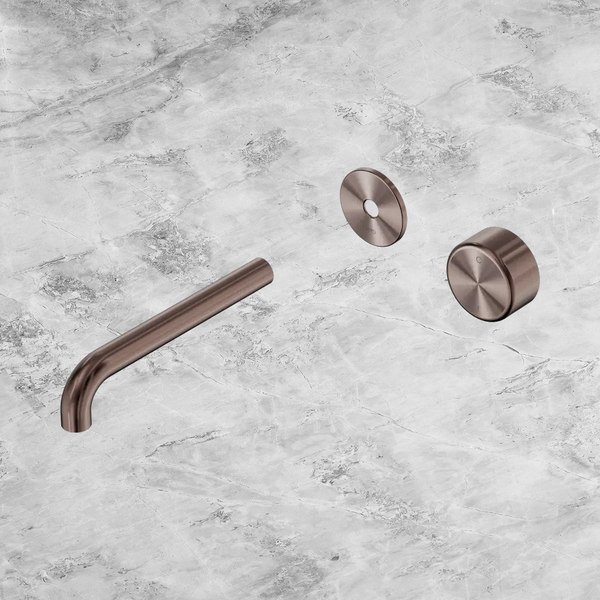 Nero Serenity Progressive Wall Basin Mixer 185mm Spout with Metal Handle (Trim Kit Only) Brushed Bronze