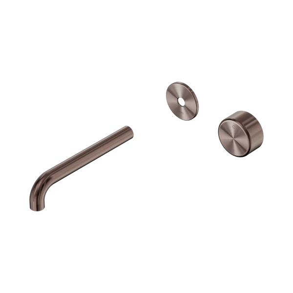 Nero Serenity Progressive Wall Basin Mixer 185mm Spout with Metal Handle (Trim Kit Only) Brushed Bronze
