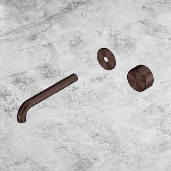 Nero Serenity Progressive Wall Basin Mixer 185mm Spout with Metal Handle (Trim Kit Only) Rome Bronze